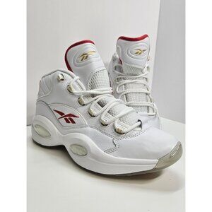 Reebok Question Mid Unisex Shoes White/Vector Red Size Men's 10.5 Women's 12